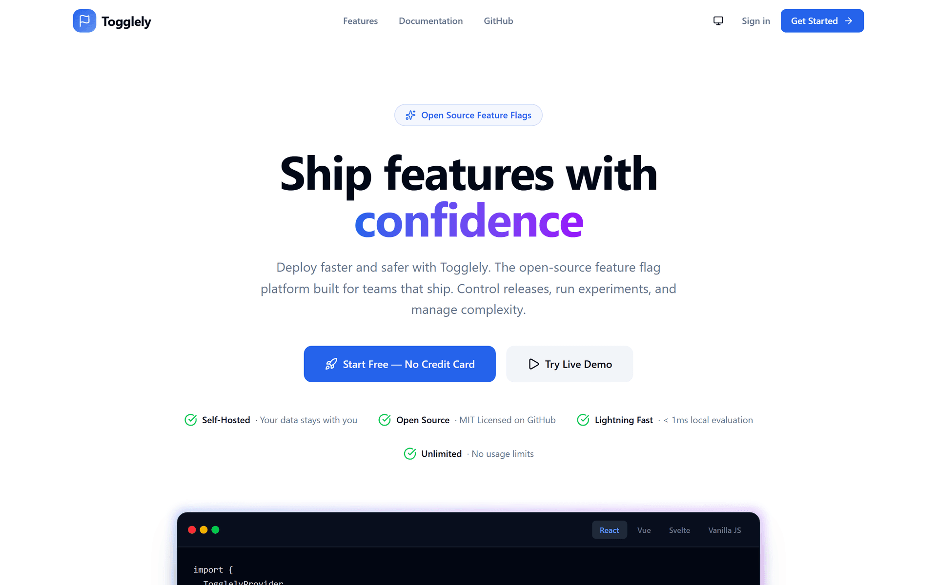 Togglely Landingpage